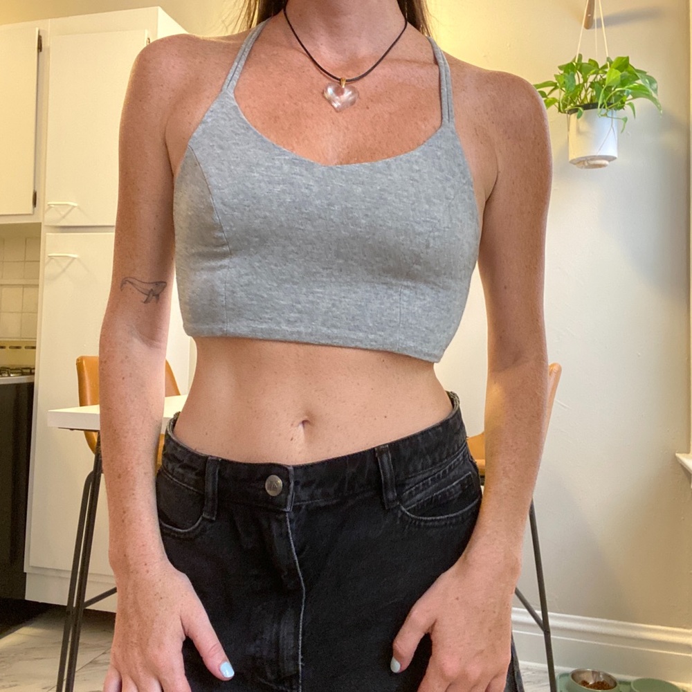 Gray Crop Top